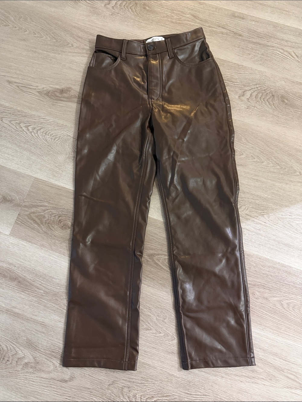 Abercrombie & Fitch Brown High-Rise '90s Straight Pants